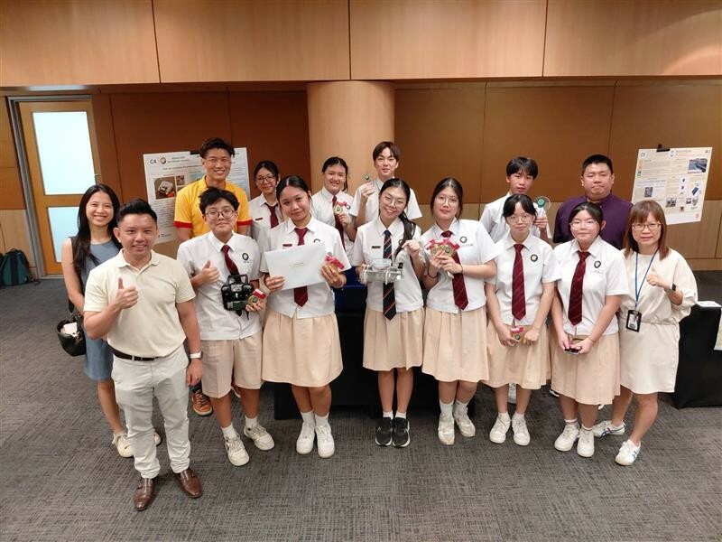 Bedok View Secondary School team pictured with their teacher